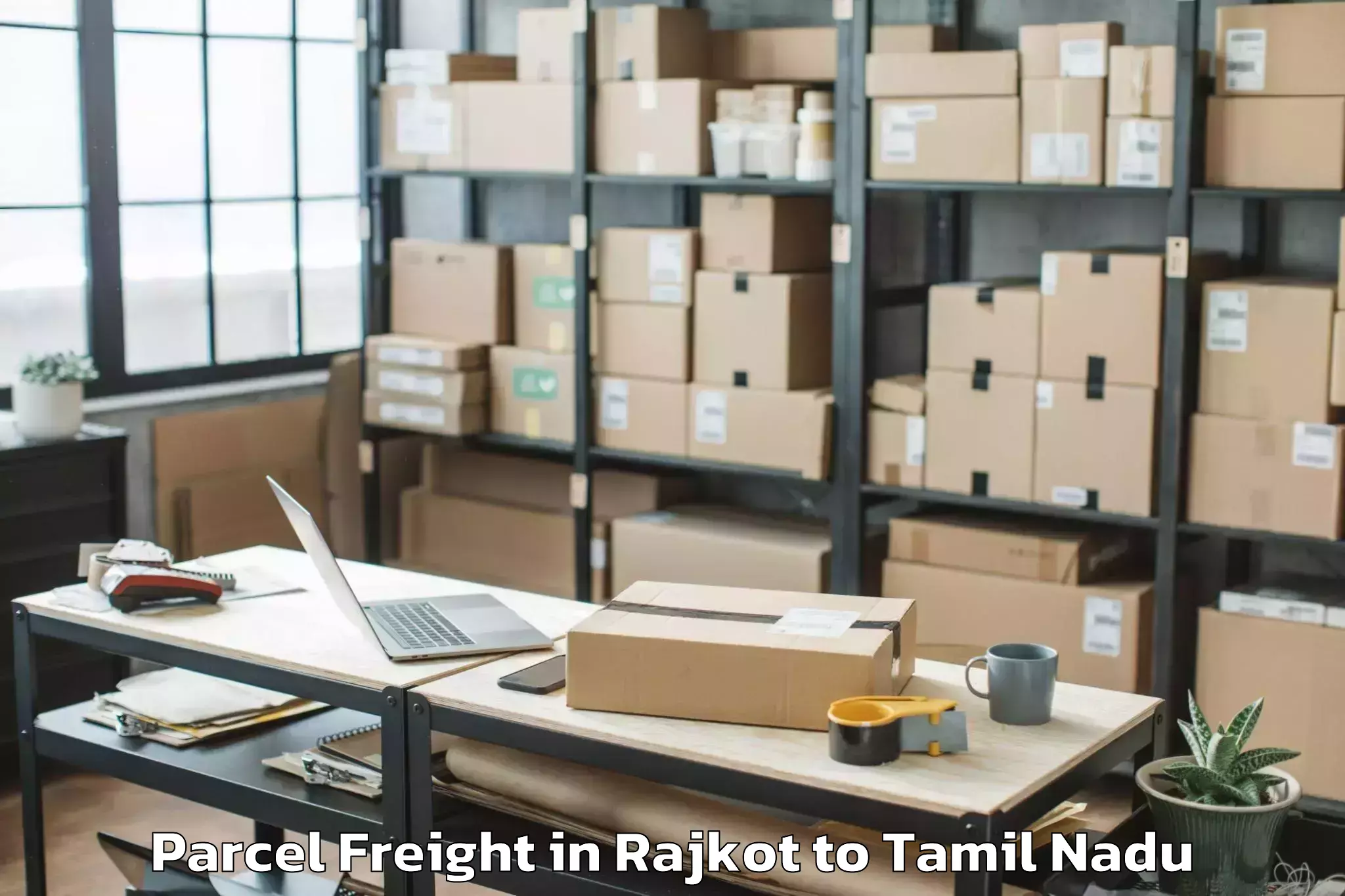 Affordable Rajkot to Sri Chandrasekharendra Saraswa Parcel Freight